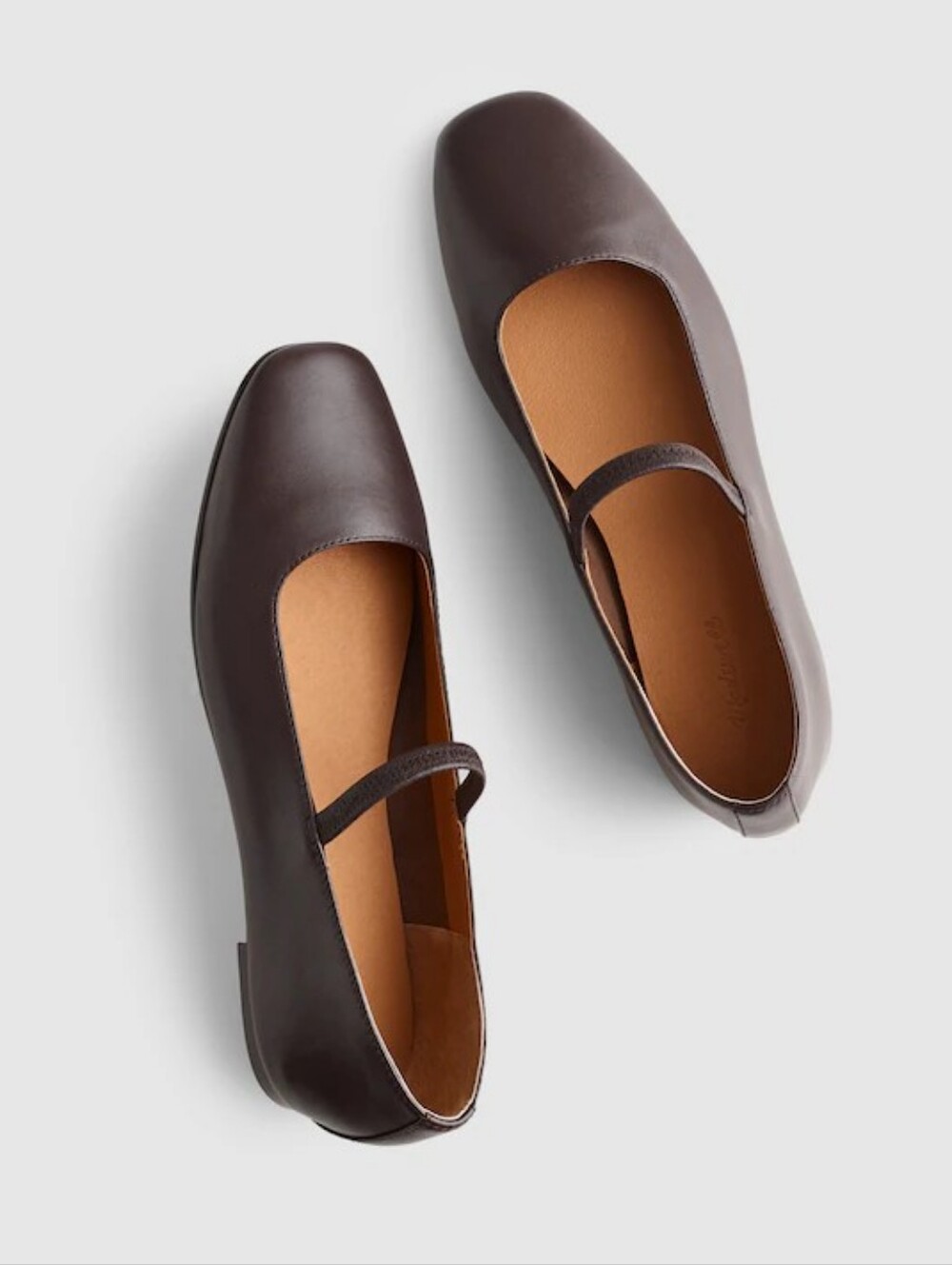 Madewell Leather Coffee Bean Greta Mary Jane Flats